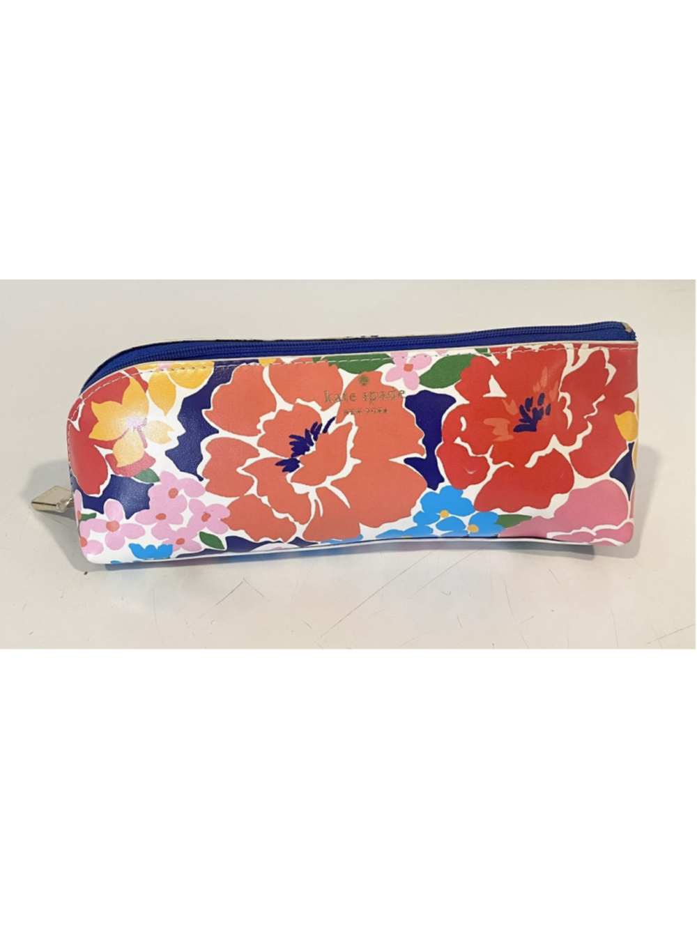 Kate Spade New York Floral Pencil Case Cosmetic Makeup Pouch Zip Bag